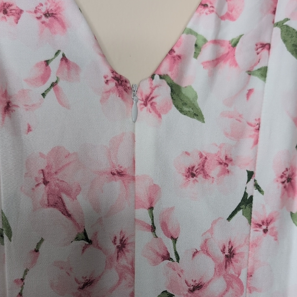 Ralph Lauren Sleeveless Floral Pink/White A-Line Dress, Size 8 - Picture 8 of 8